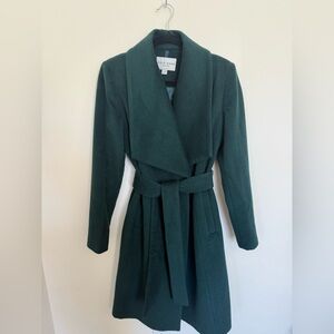 Cole Haan Women's Dark Green Wool Coat